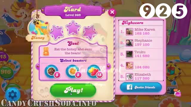 Candy Crush Soda Saga : Level 925 – Videos, Cheats, Tips and Tricks